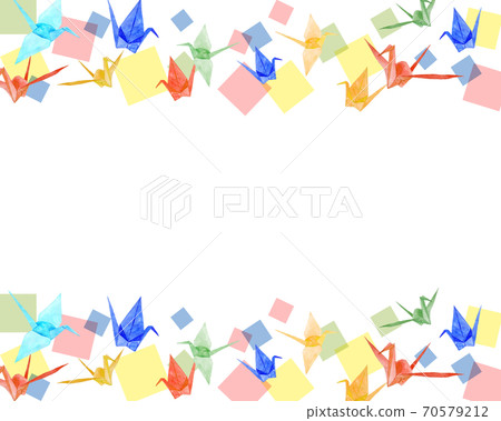 Watercolor paper crane frame 70579212