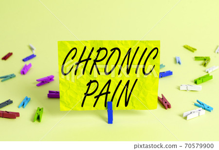 Text sign showing Chronic Pain. Conceptual photo Text sign showing Chronic Pain. Conceptual photo 70579900