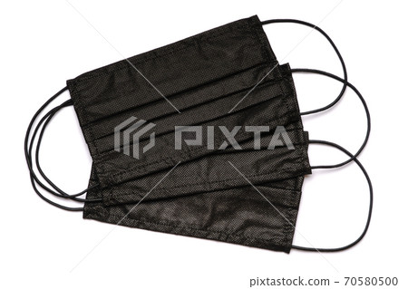 Disposable blue medical face mask isolated on white background with clipping path 70580500