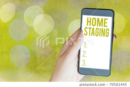 Writing note showing Home Staging. Business photo 70581445