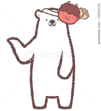 Guide to wearing a Setsubun mask Polar bear size Guide to wearing a Setsubun mask Polar bear size 70581474
