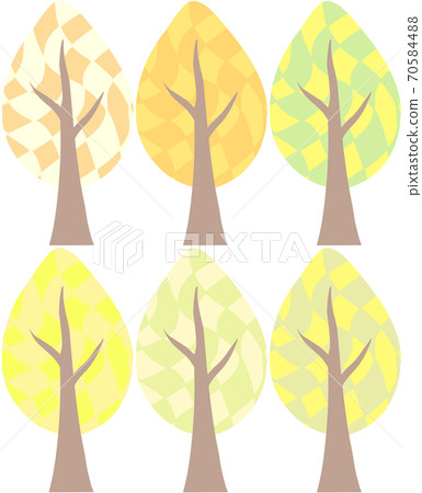 Fashionable yellow / autumn leaves illustration with seamless Scandinavian pattern, background material 70584488
