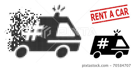 Shredded Dotted Jail Police Car Icon and Distress Rent a Car Seal Stamp Shredded Dotted Jail Police Car Icon and Distress Rent a Car Seal Stamp 70584707