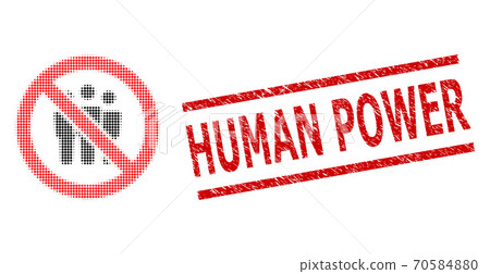 Grunge Human Power Seal and Halftone Dotted Forbidden People Grunge Human Power Seal and Halftone Dotted Forbidden People 70584880