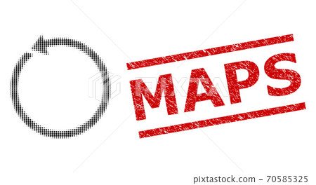 Scratched Maps Stamp and Halftone Dotted Rotate Ccw Scratched Maps Stamp and Halftone Dotted Rotate Ccw 70585325