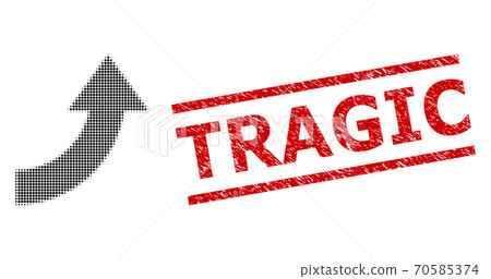 Textured Tragic Seal and Halftone Dotted Rotate Up 70585374