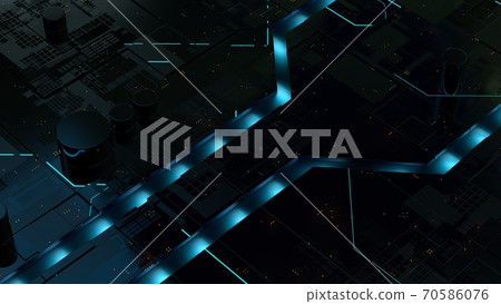 Abstract 3D background of futuristic technological surface or motherboard 70586076