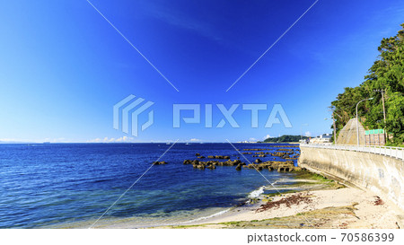 Summer in Kannonzaki, Hashirimizu, Yokosuka City, Kanagawa Prefecture, a tourist destination in Tokyo Bay 70586399