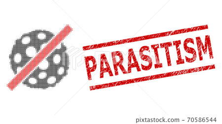 Distress Parasitism Seal and Halftone Dotted Remove Microbe Spore Distress Parasitism Seal and Halftone Dotted Remove Microbe Spore 70586544