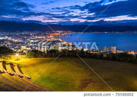 《長野縣》 Su訪湖夜景，立石公園景 70586802