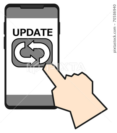 Illustration to update the smartphone to the latest 70586940