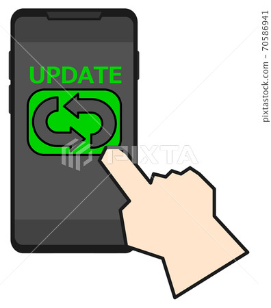 Illustration to update the smartphone to the latest 70586941