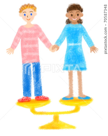 Graffiti style image of gender equality Illustration material Graffiti style image of gender equality Illustration material 70587348