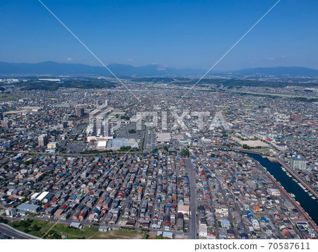 Yokkaichi cityscape taken aerial with a drone 70587611