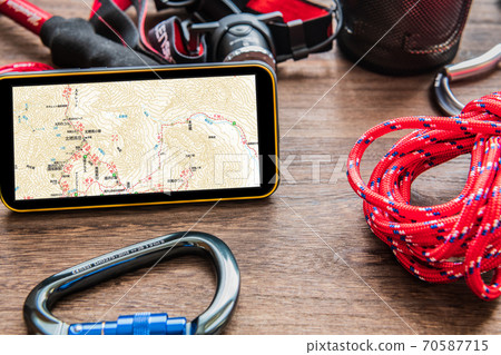 Outdoor equipment Mountain map App image material Outdoor equipment Mountain map App image material 70587715