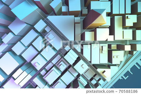 城市景觀的3D插圖 70588186