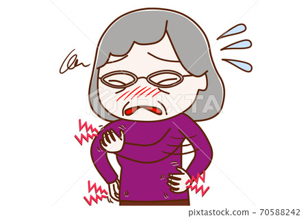 一位年老的婦女,全身乾燥,發癢,並且難以抗拒 一位年老的婦女,全身乾燥,發癢,並且難以抗拒 70588242