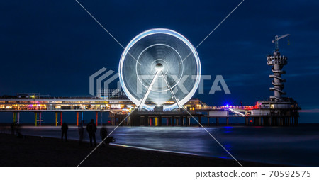 Famous Pier of Schevengen, Den Hague the Netherlands. 70592575