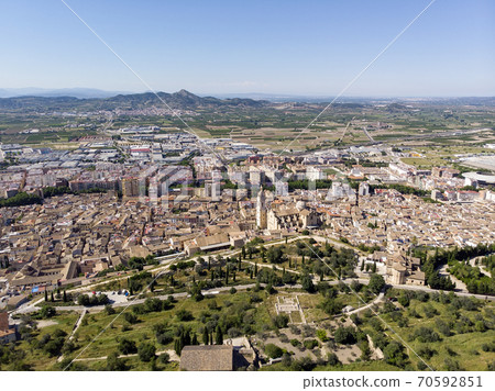 Aerial photography Xativa townscape. Spain 70592851