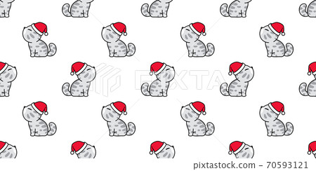 cat seamless pattern Christmas Santa Claus hat kitten vector cartoon repeat wallpaper scarf isolated tile background illustration doodle design cat seamless pattern Christmas Santa Claus hat kitten vector cartoon repeat wallpaper scarf isolated tile background illustration doodle design 70593121