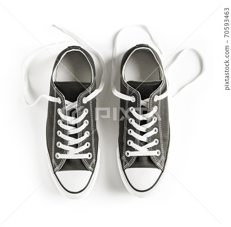 Black sneakers isolated on white background 70593463