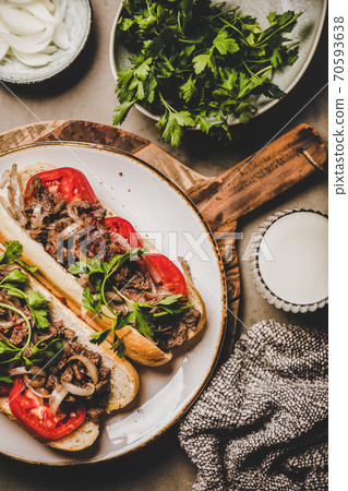 Turkish traditional meat sandwich tantuni with Turkish traditional meat sandwich tantuni with 70593638