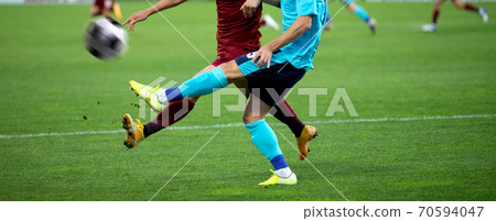 banner of soccer game players fighting for football 70594047
