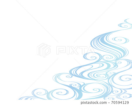 Japanese style wave frame_illustration_river flow 70594129
