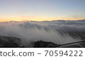 Scenery of the sea of clouds, sunrise and sunrise in Shinshu. 70594222