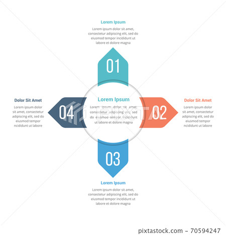 Circle Infographics Template with Four Elements - Stock Illustration ...