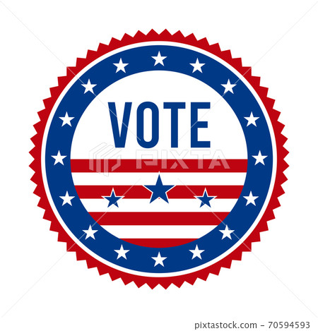 2020 Presidential Election Vote Badge - United States of America. USA Patriotic Symbol - American Flag. Democratic / Republican Support Pin, Emblem, Stamp or Button. November 3 70594593