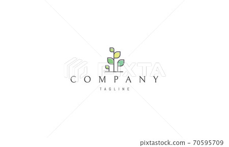 Vector logo on which an abstract image of a bush with leaves. 70595709
