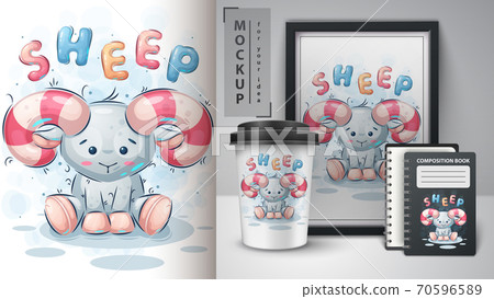 Teddy sheep - poster and merchandising. 70596589