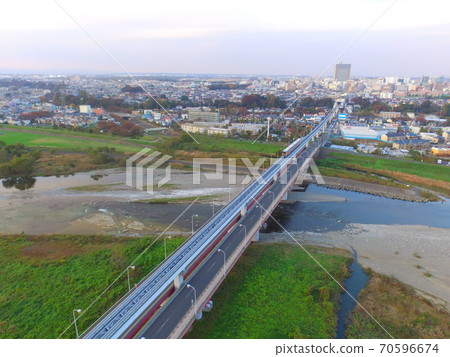 JR多立市單軌電車立川站無人駕駛飛機鳥瞰圖（東京日野市） 70596674