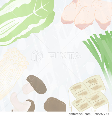 Ingredients For Hot Pot Cooking Background Stock Illustration 70597754 Pixta