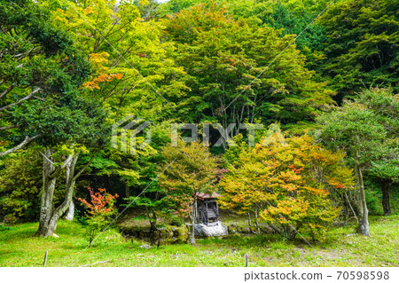 Omachi City Reishoji courtyard shrine Omachi City Reishoji courtyard shrine 70598598