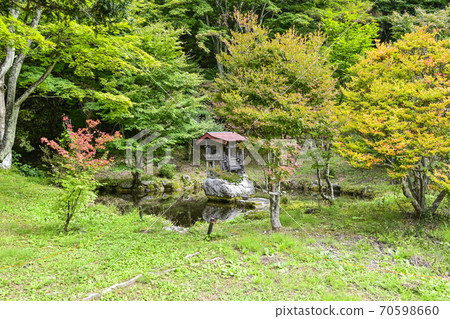 Omachi City Reishoji courtyard shrine Omachi City Reishoji courtyard shrine 70598660