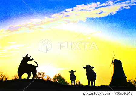 Cow paradise, first sunrise Cow paradise, first sunrise 70599145