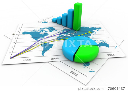 Business graph with chart 70601487