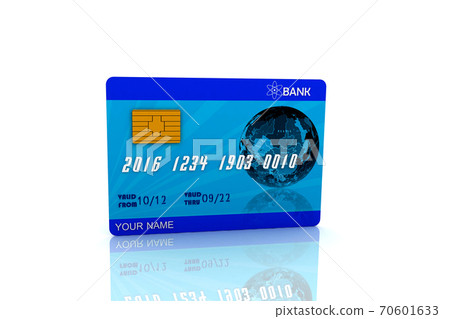 3d multi use  ATM CARD in white background 70601633