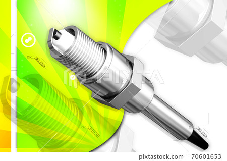 Multi use 3d spark plug in color background. . Multi use 3d spark plug in color background. . 70601653