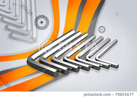 High quality 3d ALLEN KEY TOOL in digital background 70601677