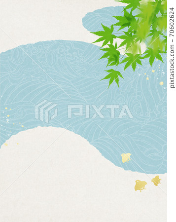 Japanese style background of waves and zigzag-There are multiple variations 70602624