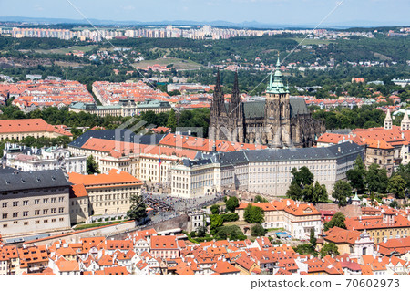 Prague castle sunny panorama view old town Prague castle sunny panorama view old town 70602973