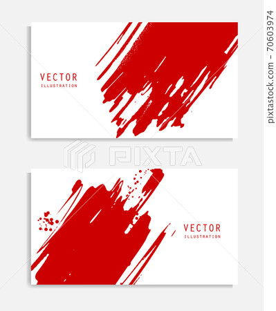 Abstract ink brush banners set with grunge effect Abstract ink brush banners set with grunge effect 70603974