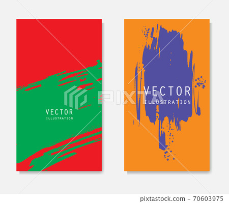 Abstract ink brush banners set with grunge effect Abstract ink brush banners set with grunge effect 70603975