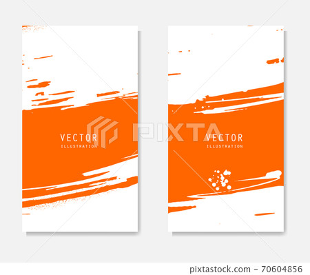 Abstract ink brush banners set with grunge effect Abstract ink brush banners set with grunge effect 70604856