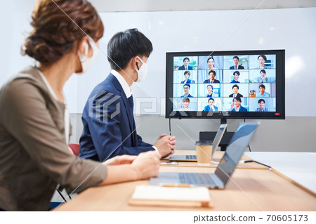 Online meeting Video meeting Video meeting Web meeting Remote work Remote telework Internal meeting Online meeting Video meeting Video meeting Web meeting Remote work Remote telework Internal meeting 70605173