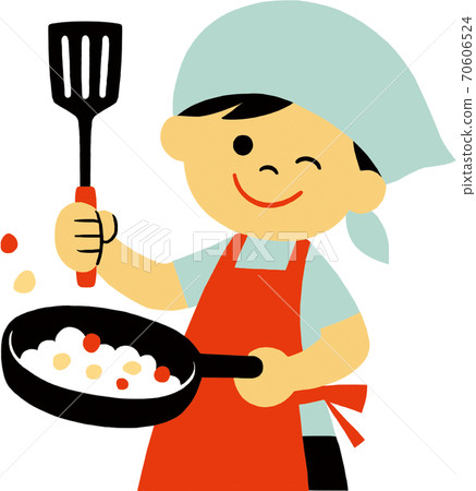 一個孩子在三角寬度的愛普生做飯 一個孩子在三角寬度的愛普生做飯 70606524