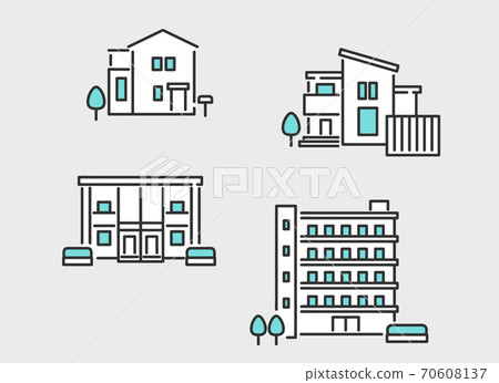 Image illustration material of real estate such as houses and condominiums Image illustration material of real estate such as houses and condominiums 70608137